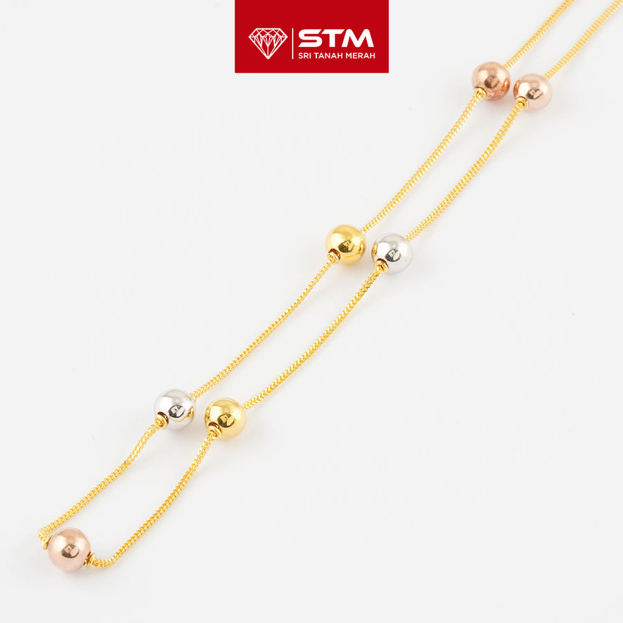 STM Exclusive Necklace/Rantai Leher 3 Color 916 (22K Gold)