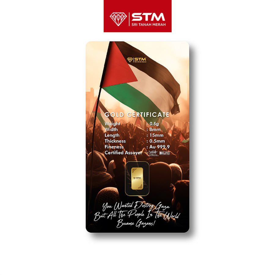 SAVE PALESTINE Edition: Gold Bar Card 1g