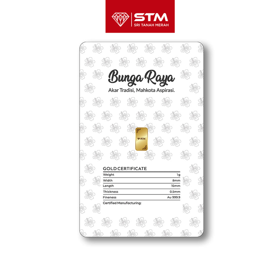 BUNGA RAYA Edition: Gold Bar Card 1g