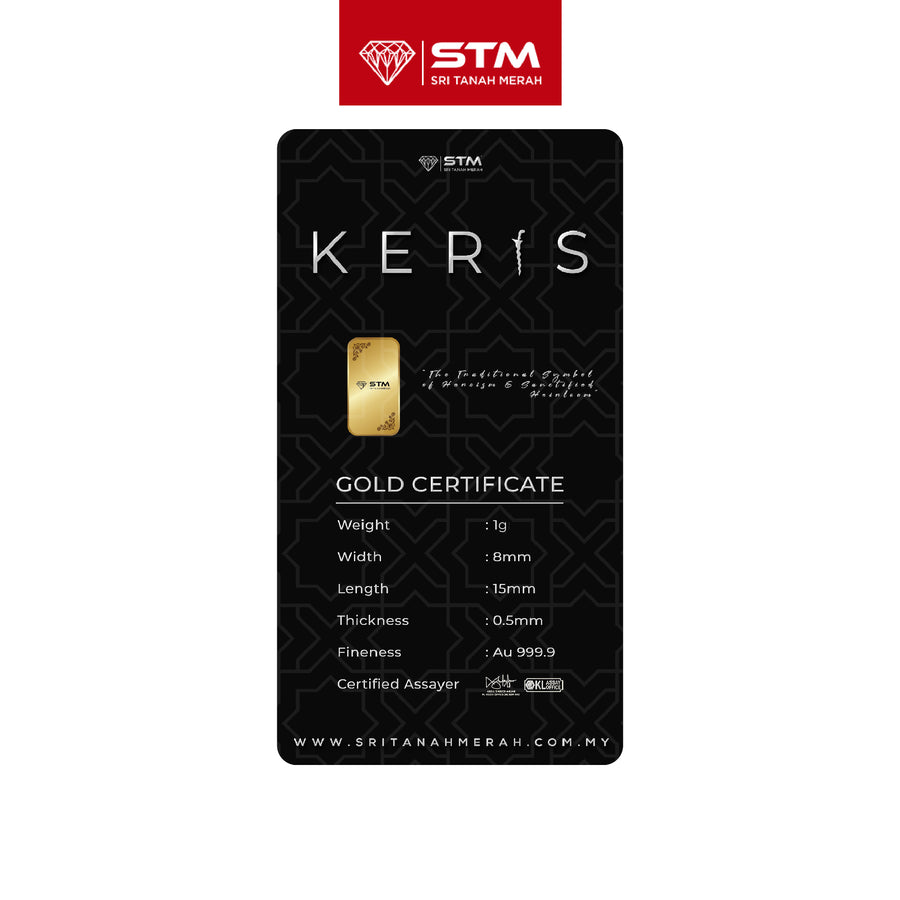 KERIS Edition: Gold Bar Card 1g