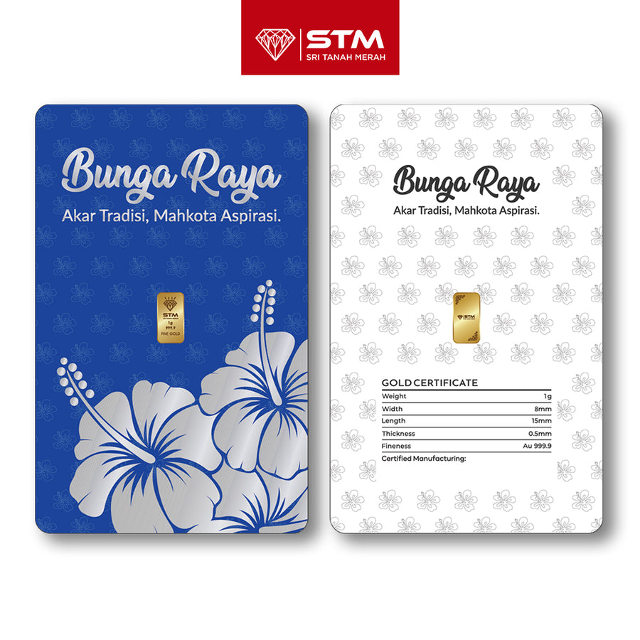 BUNGA RAYA Edition: Gold Bar Card 1g