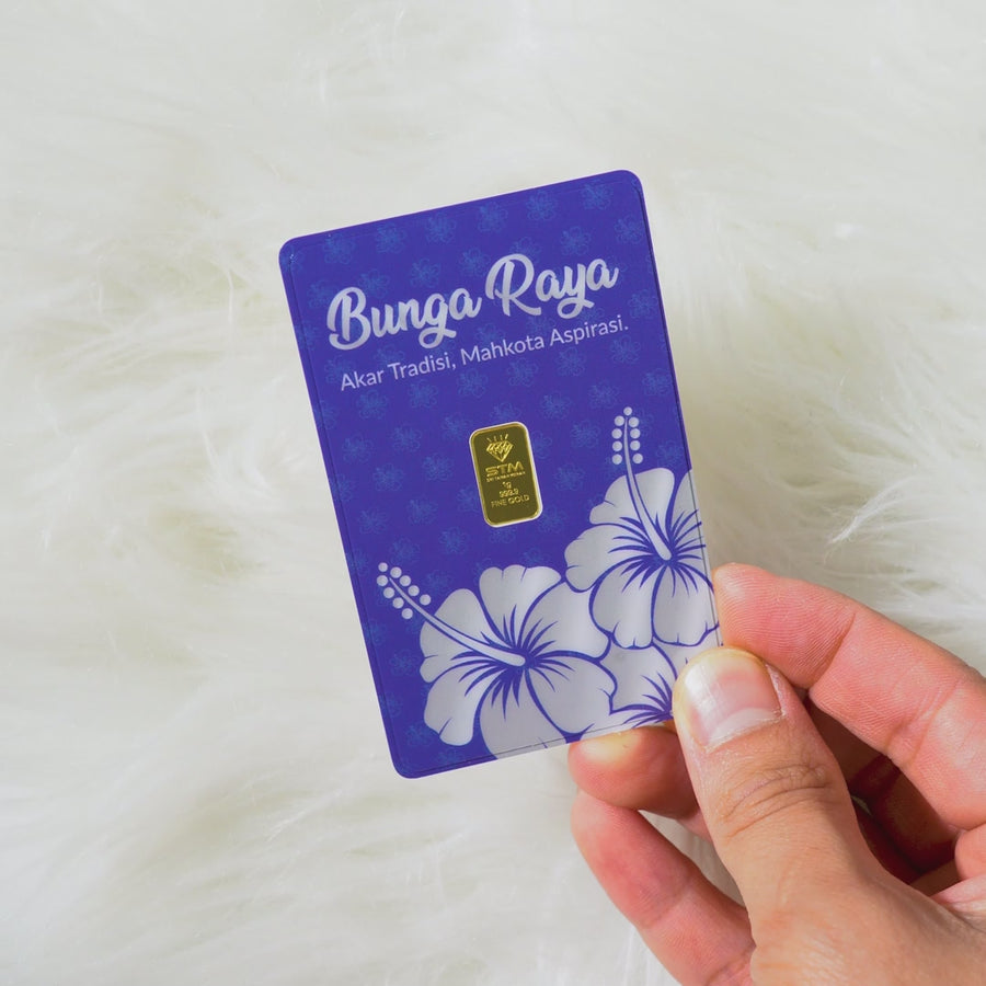 BUNGA RAYA Edition: Gold Bar Card 1g